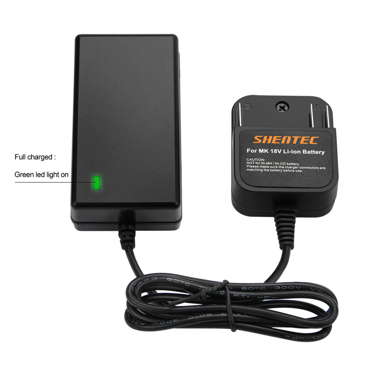 SHENTEC Cargador de batería de iones de litio para Makita BL1830 LXT400 BL1815 BL1840 194205-3 BL1850