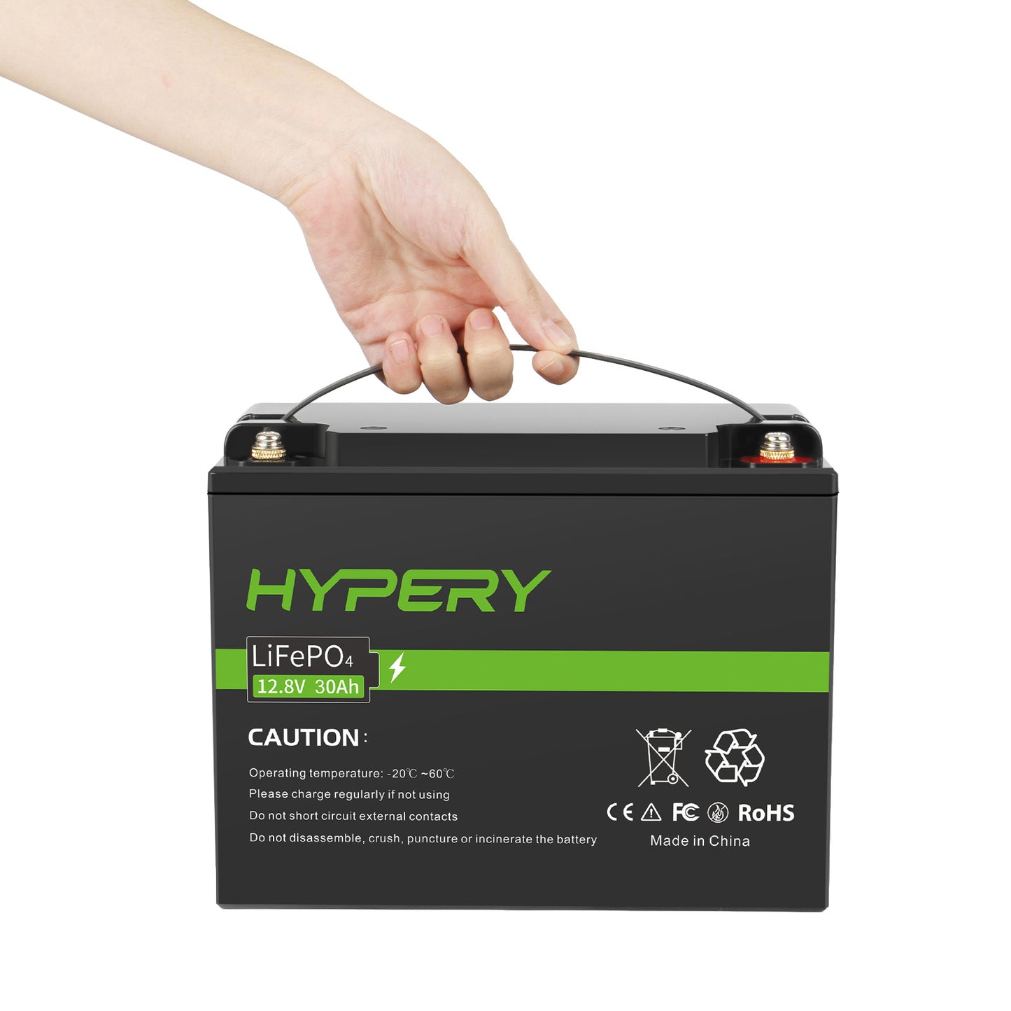 30Ah 12.8V LiFePO4 Lithium Battery BMS Deep Cycle For RV Solar Leisure Off-Grid