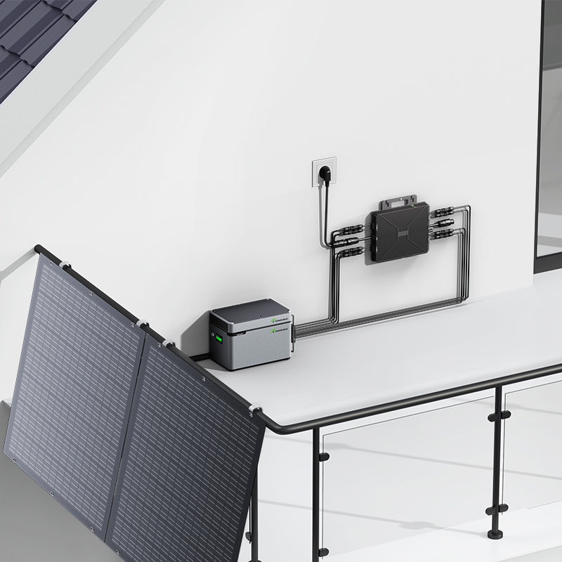 Balcony Power Station 800W Kit solar flexible con 4 paneles solares de 200 W e inversor 800W, hub inteligente 1600W y caja de energía 1024WH