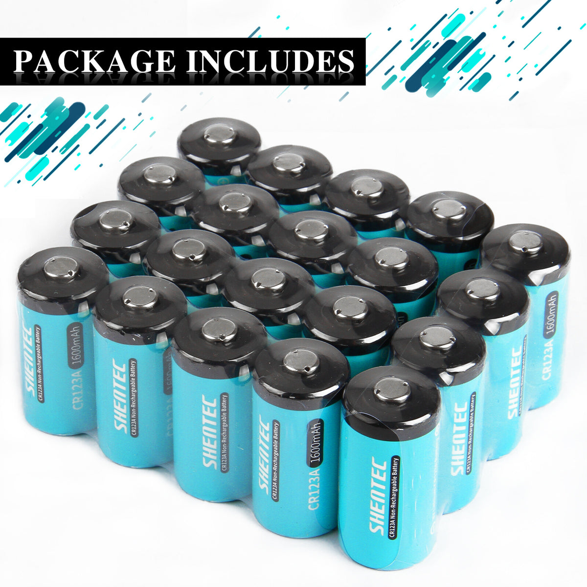 SHENTEC 20x 3V 1600mAh 123 CR123 CR123A Batería de litio para cámara de fotos DL123A
