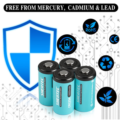 SHENTEC 20x 3V 1600mAh 123 CR123 CR123A Batería de litio para cámara de fotos DL123A