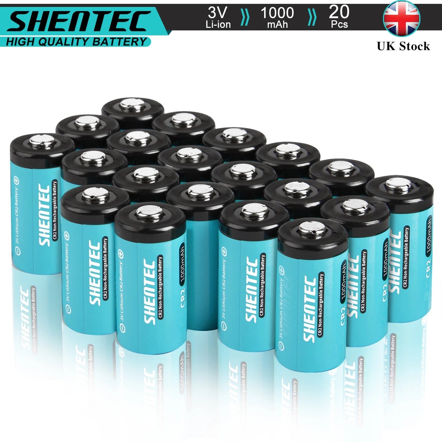 SHENTEC 20 unidades 1000mAh 3Volt CR-2 CR2 Batería de litio para DR2R DLCR2 KCR2 CR17355