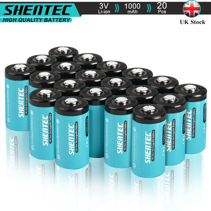 SHENTEC 20 unidades 1000mAh 3Volt CR-2 CR2 Batería de litio para DR2R DLCR2 KCR2 CR17355