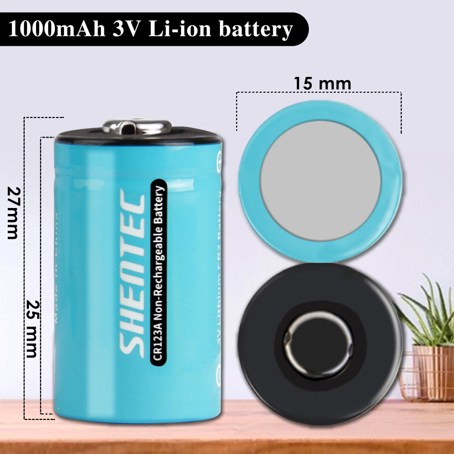 SHENTEC 20 unidades 1000mAh 3Volt CR-2 CR2 Batería de litio para DR2R DLCR2 KCR2 CR17355