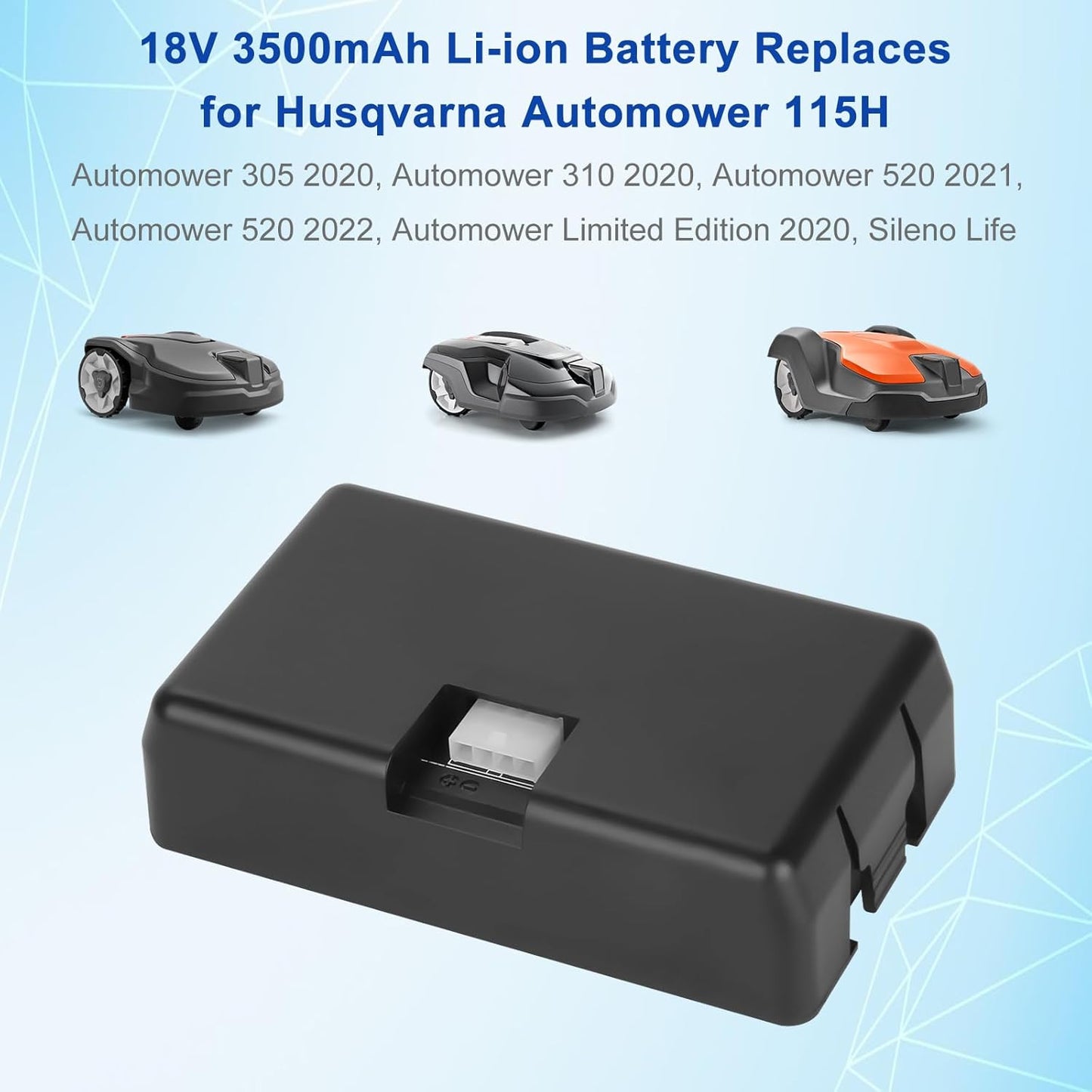 Batería de repuesto SHENTEC de ion de litio 18V para robot cortacésped de jardín Husqvarna Automower 115H 305 2020 310 2020 520 2021 520 2022 Edición limitada 2020