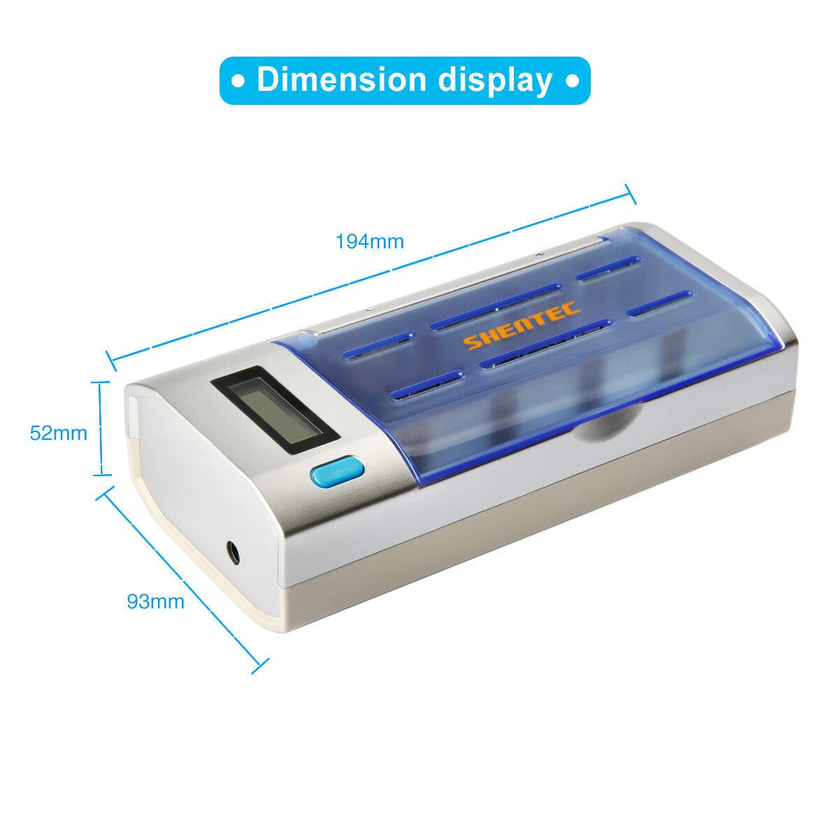 SHENTEC Cargador Universal de Baterías con LCD para AA AAA C D 9V Ni-MH Ni-Cd Recargables