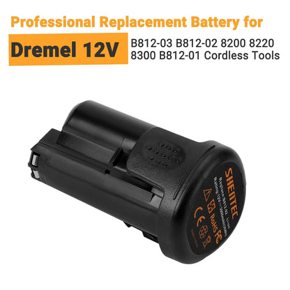 SHENTEC Batería de reemplazo de 3000mAh 12V de ion de litio compatible con Dremel