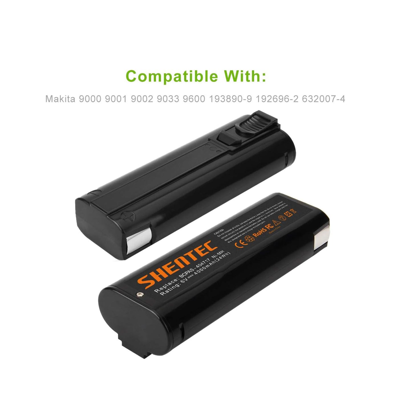 SHENTEC 2 Packs 4000mAh 6V Battery Compatible with Paslode