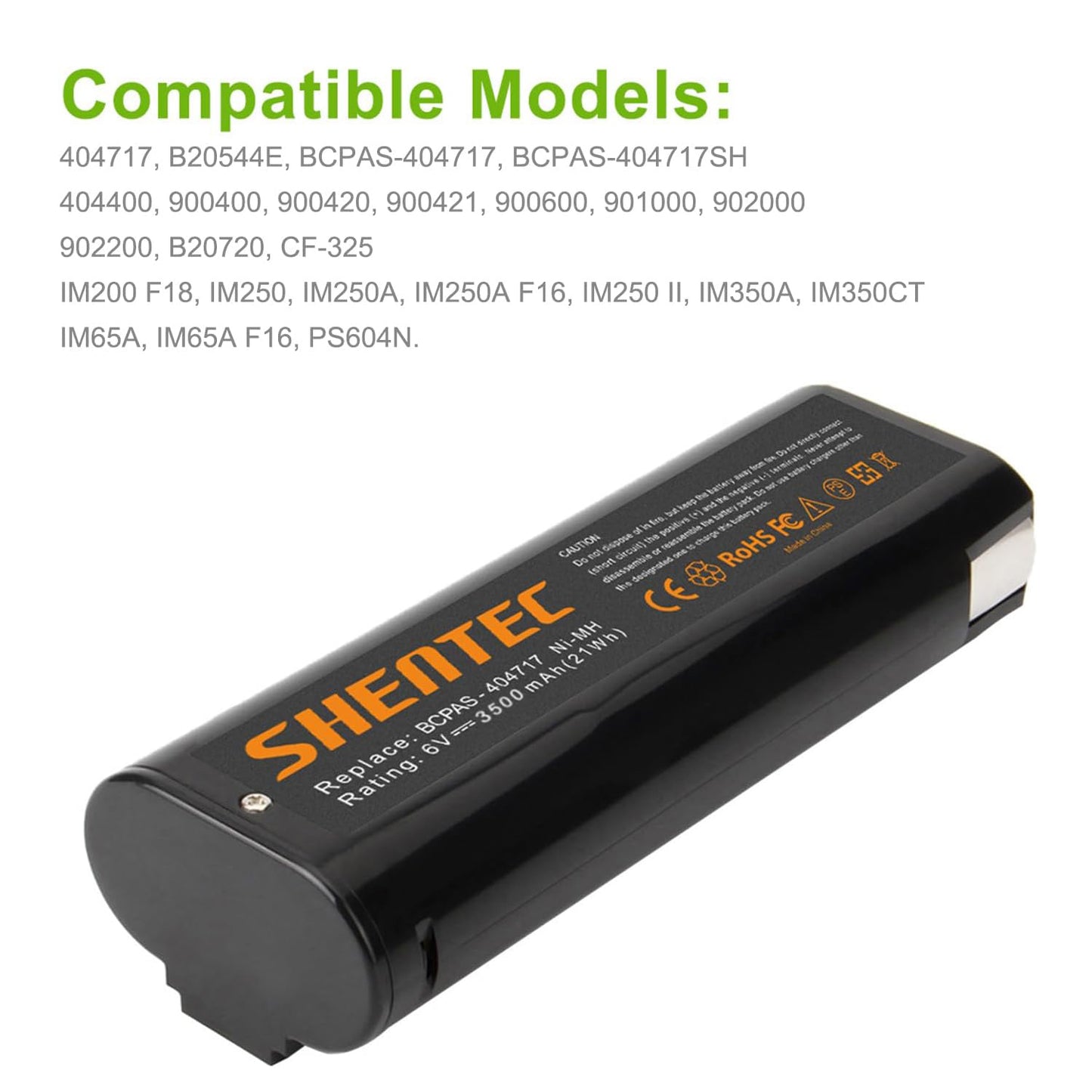 SHENTEC 2 Packs 4000mAh 6V Battery Compatible with Paslode