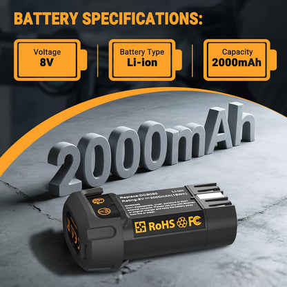 SHENTEC Batería de reemplazo 2000mAh 8V compatible con DEWALT