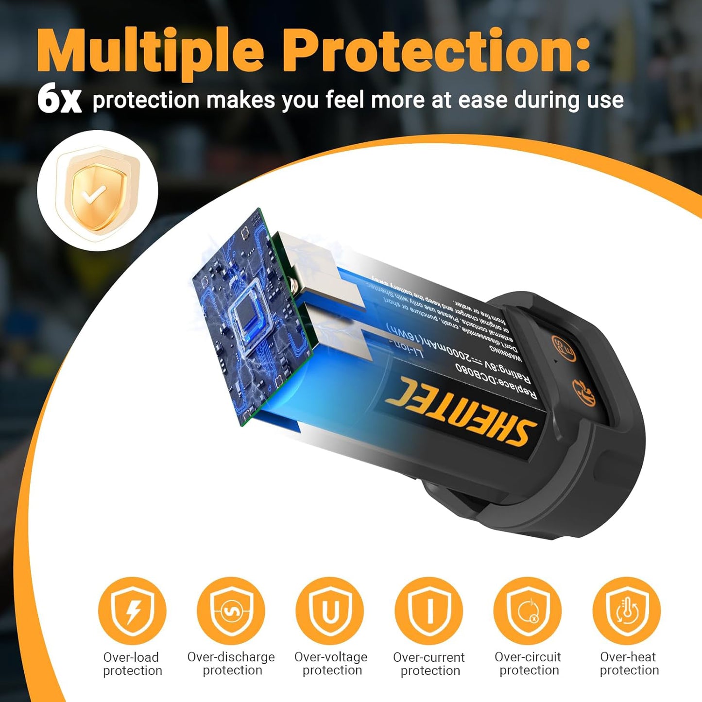 SHENTEC Batería de reemplazo 2000mAh 8V compatible con DEWALT