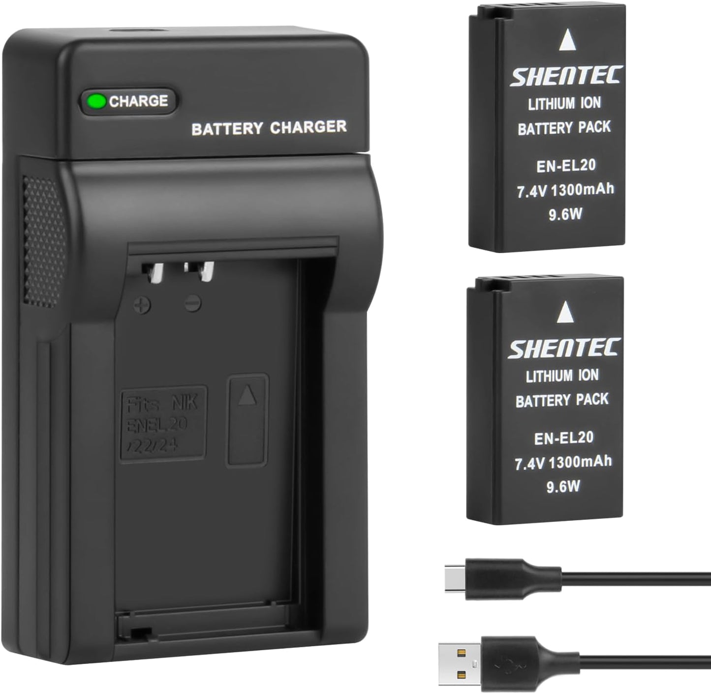 Cargador USB con pantalla LCD para batería SHENTEC EN-EL20 / EN-EL20a para Nikon Coolpix
