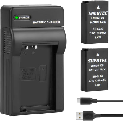 Cargador USB con pantalla LCD para batería SHENTEC EN-EL20 / EN-EL20a para Nikon Coolpix