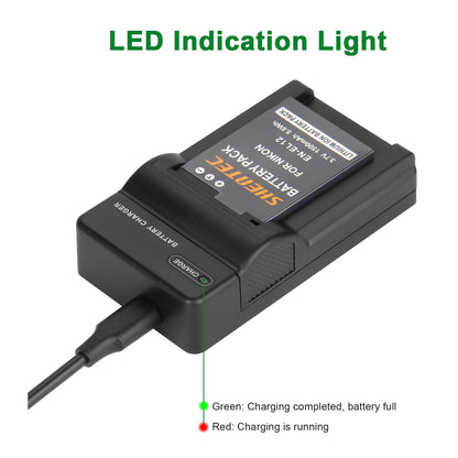 Cargador SHENTEC para batería Li-ion EN-EL12 EL12 para Nikon Coolpix