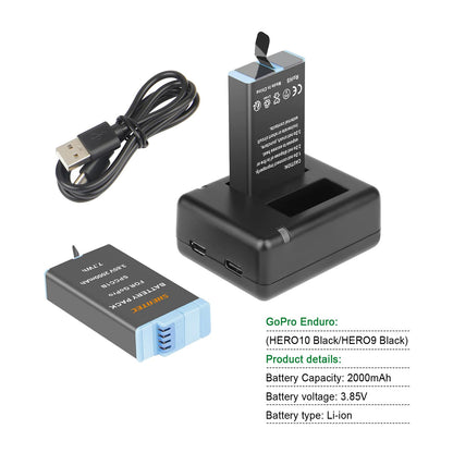 SHENTEC 3.85 V, 2000 mAh Li-Ion para batería GoPro Enduro