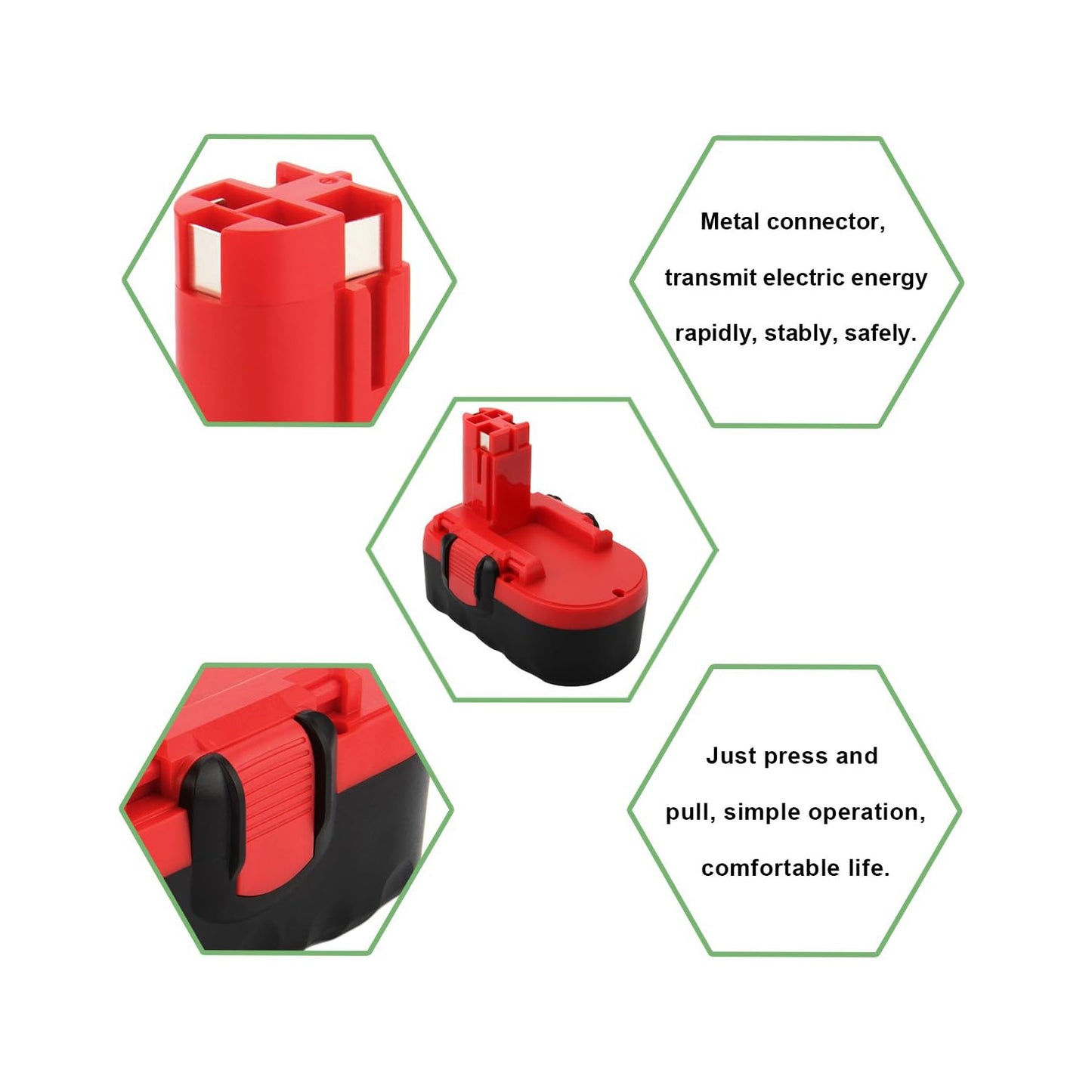 SHENTEC Batería de repuesto Ni-MH 18V 4.5Ah para Bosch