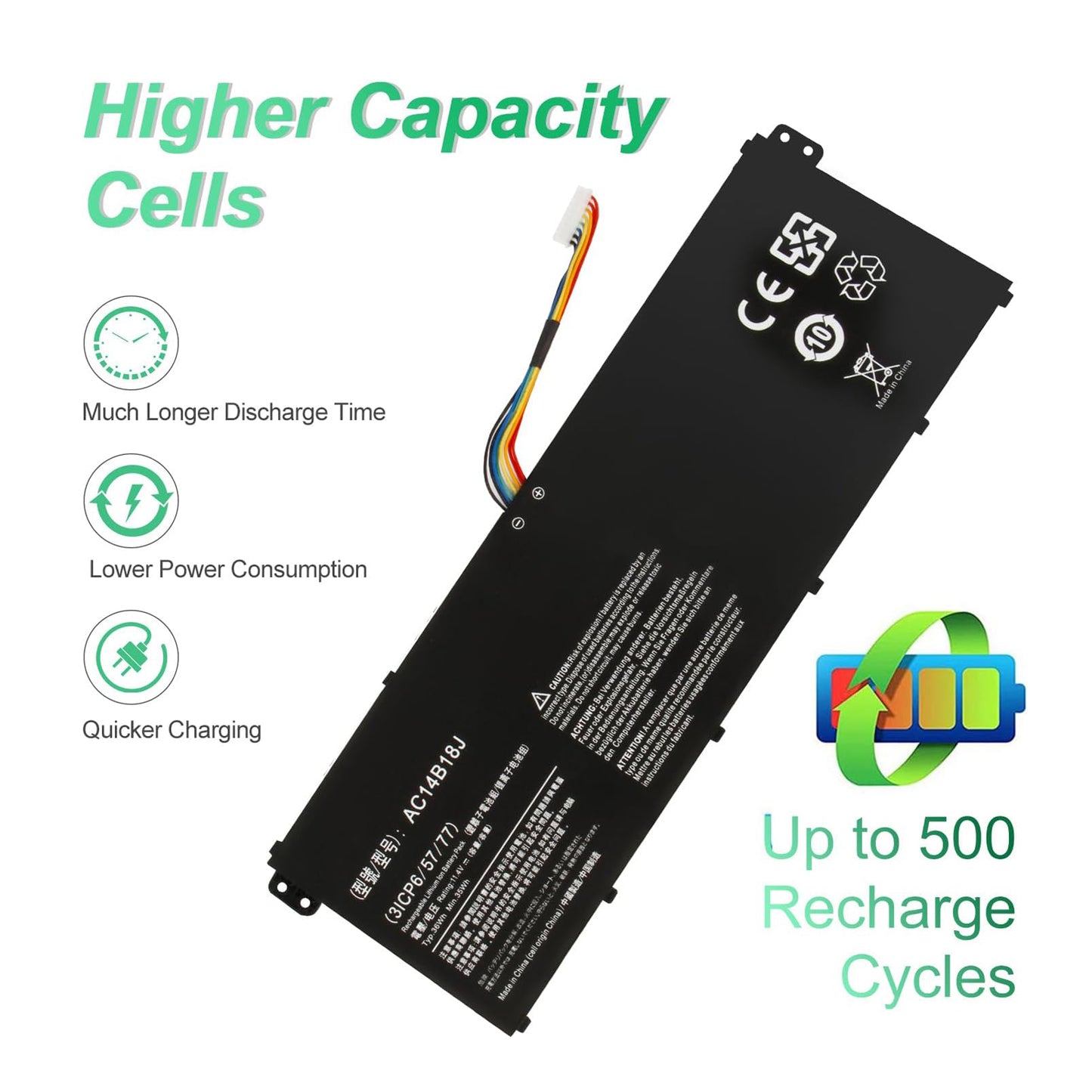 Batería SHENTEC 11.4 V 36Wh para Acer Aspire AC14B18J AC14B8K AC14B3K