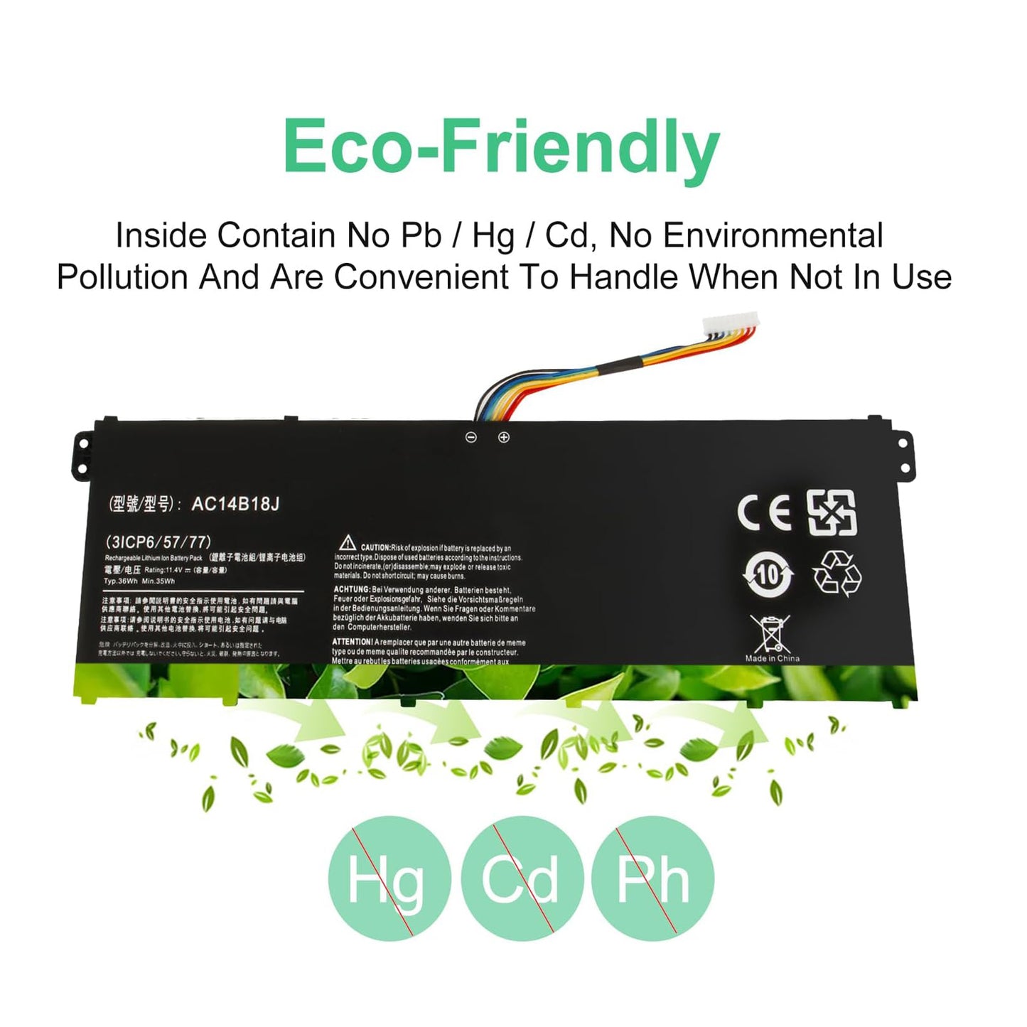 Batería SHENTEC 11.4 V 36Wh para Acer Aspire AC14B18J AC14B8K AC14B3K