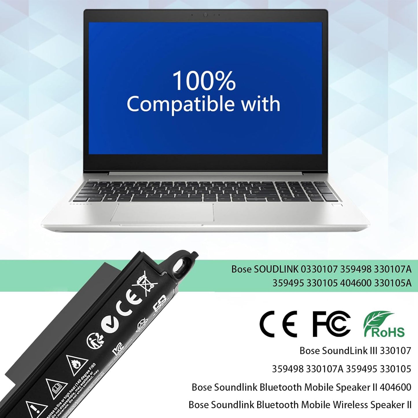 Batería de reemplazo SHENTEC 359495 2600mAh para Bose SoundLink III