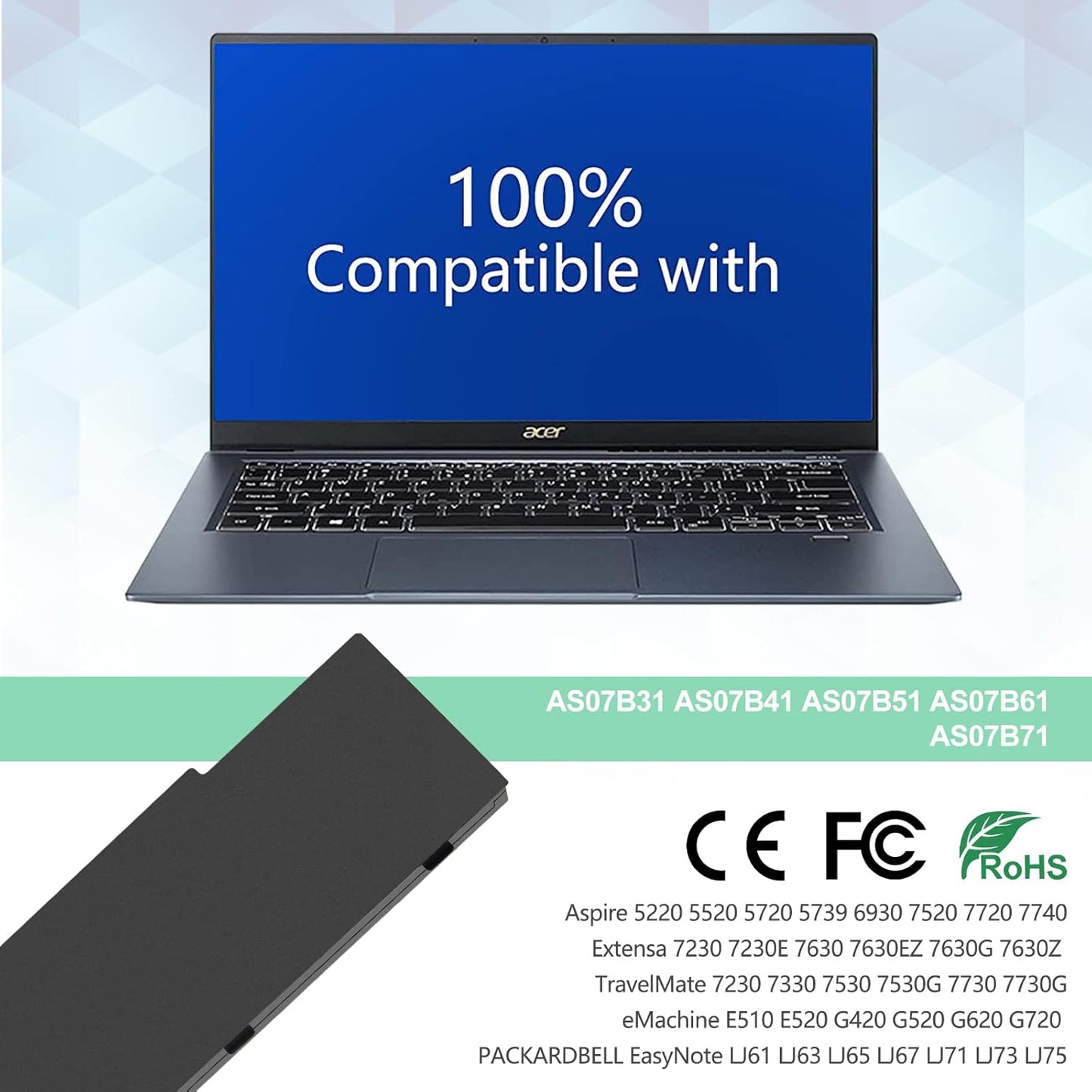 Batería SHENTEC AS07B31 AS07B61 AS07B32 AS07B42 para Acer Aspire