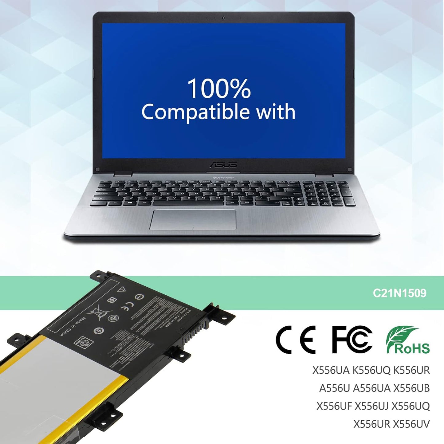 Batería SHENTEC 7.6V 38Wh C21N1509 para Asus Vivobook