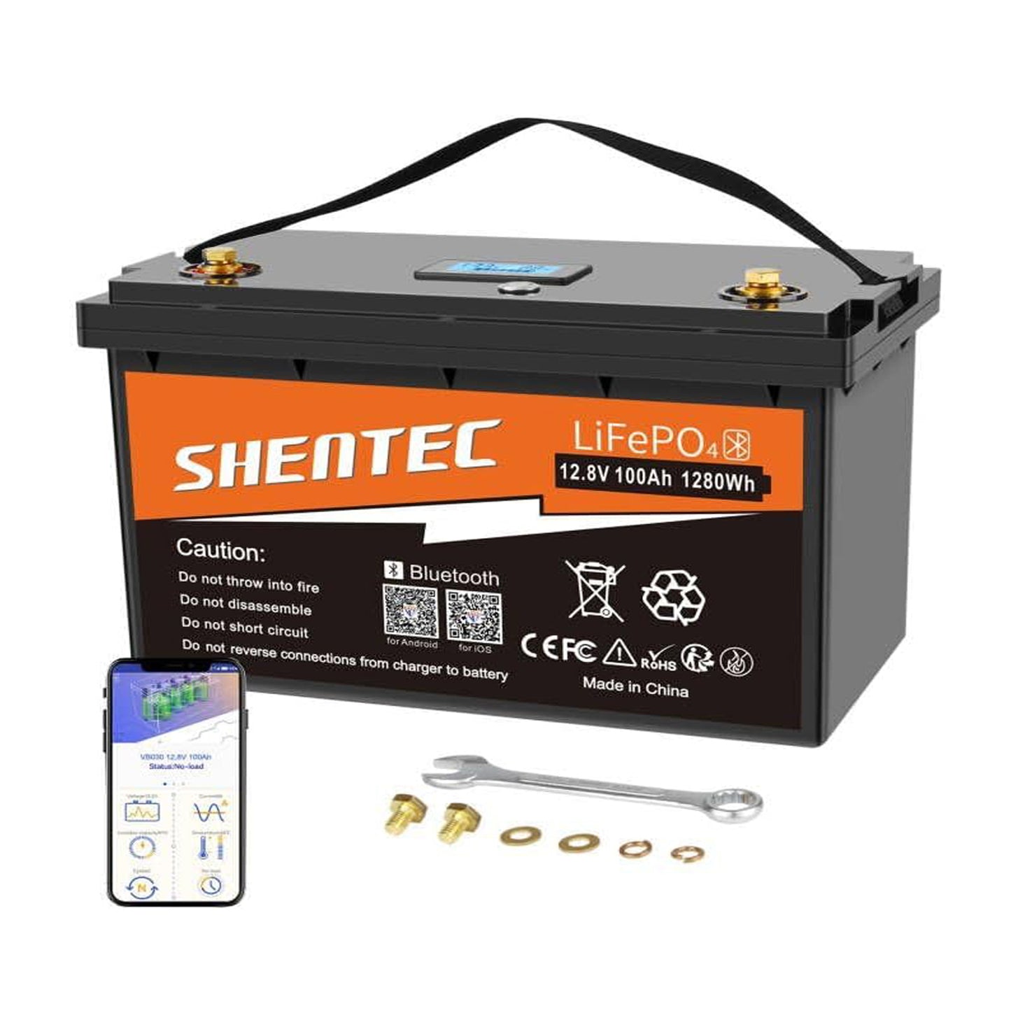 SHENTEC LiFePO4 12V 100Ah Batería recargable de litio
