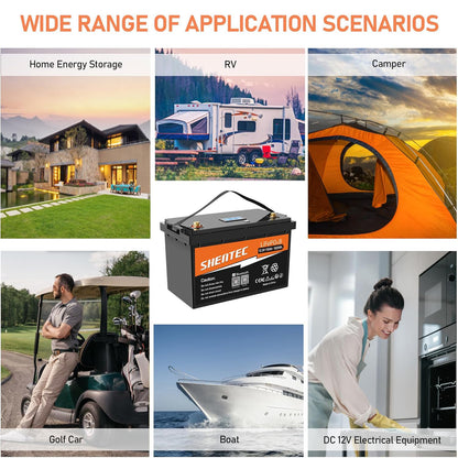 SHENTEC 12.8V 150Ah Batería De Litio LiFePO4 Con Bluetooth Para Autocaravana, Barco Y RV