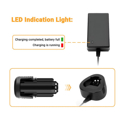 Batería de iones de litio SHENTEC 3000ｍAh 12V compatible con Dremel (Incluye cargador 12V)