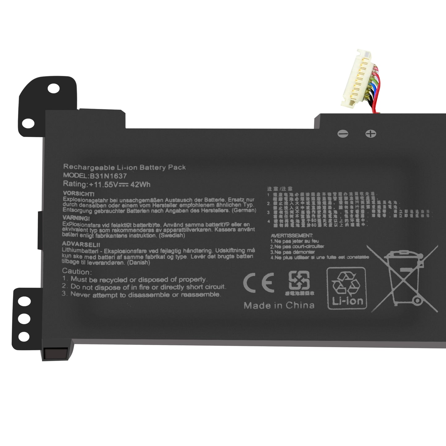Batería para ASUS VivoBook S510UQ X510UR-3B X510UN-1A X510UQ-3F 42W B31Bi9H B31N1637