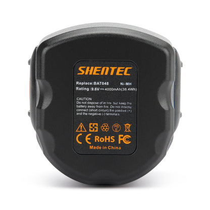 SHENTEC Batería Ni-MH de 9.6V 4000mAh para Bosch BAT048 BAT100 PSR 960 GSR 9.6 BPT1041