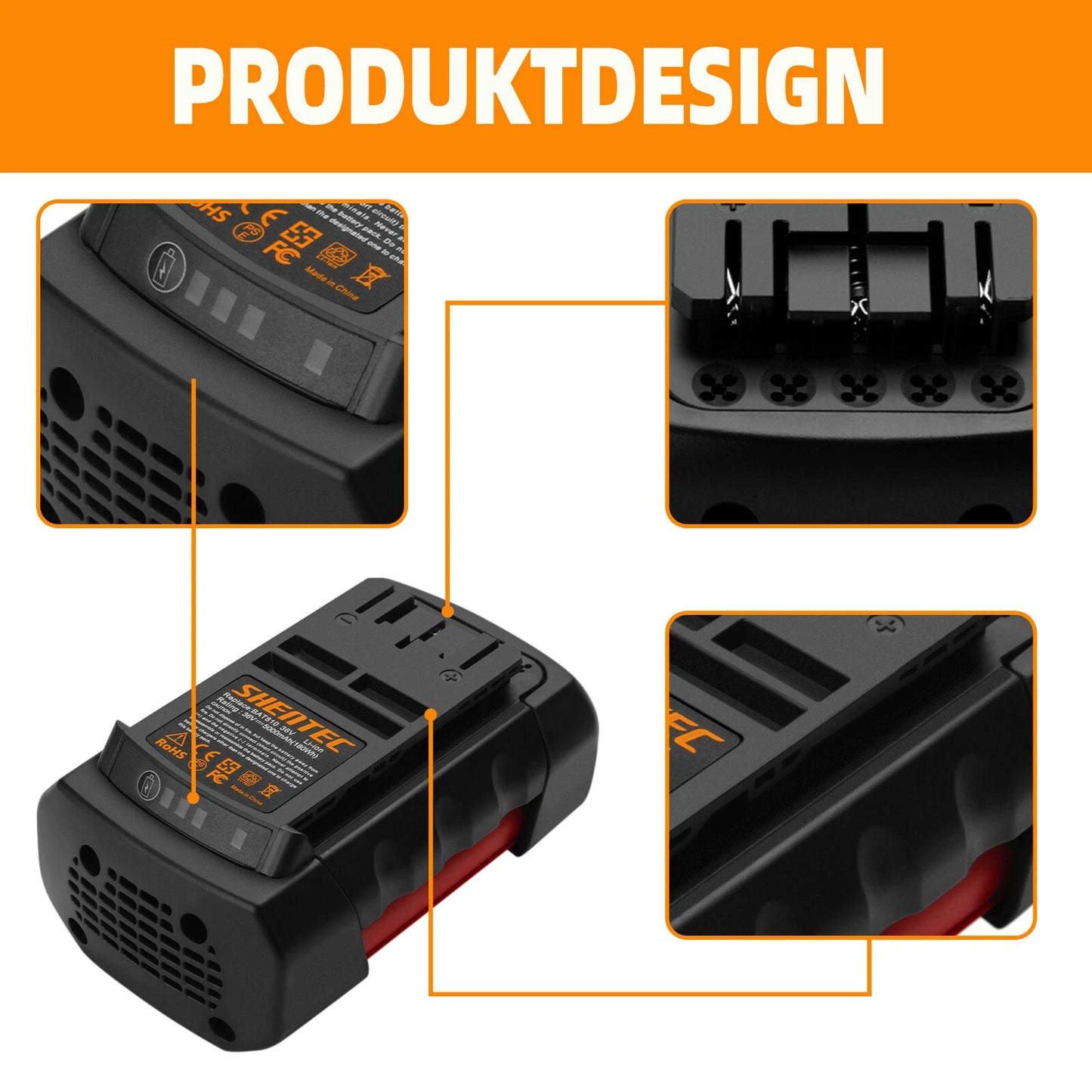 SHENTEC 5.0AH 36V Li-ion Batería para Bosch BAT810 BAT818 BAT840 GSR GSB