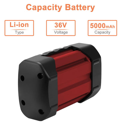SHENTEC Batería de repuesto Li-ion 36V 5aH para Bosch Rotak 32 LI 34 LI 37 LI 43 LI Bosch 36V BAT810 BAT836 BAT840 D70771 2607336003