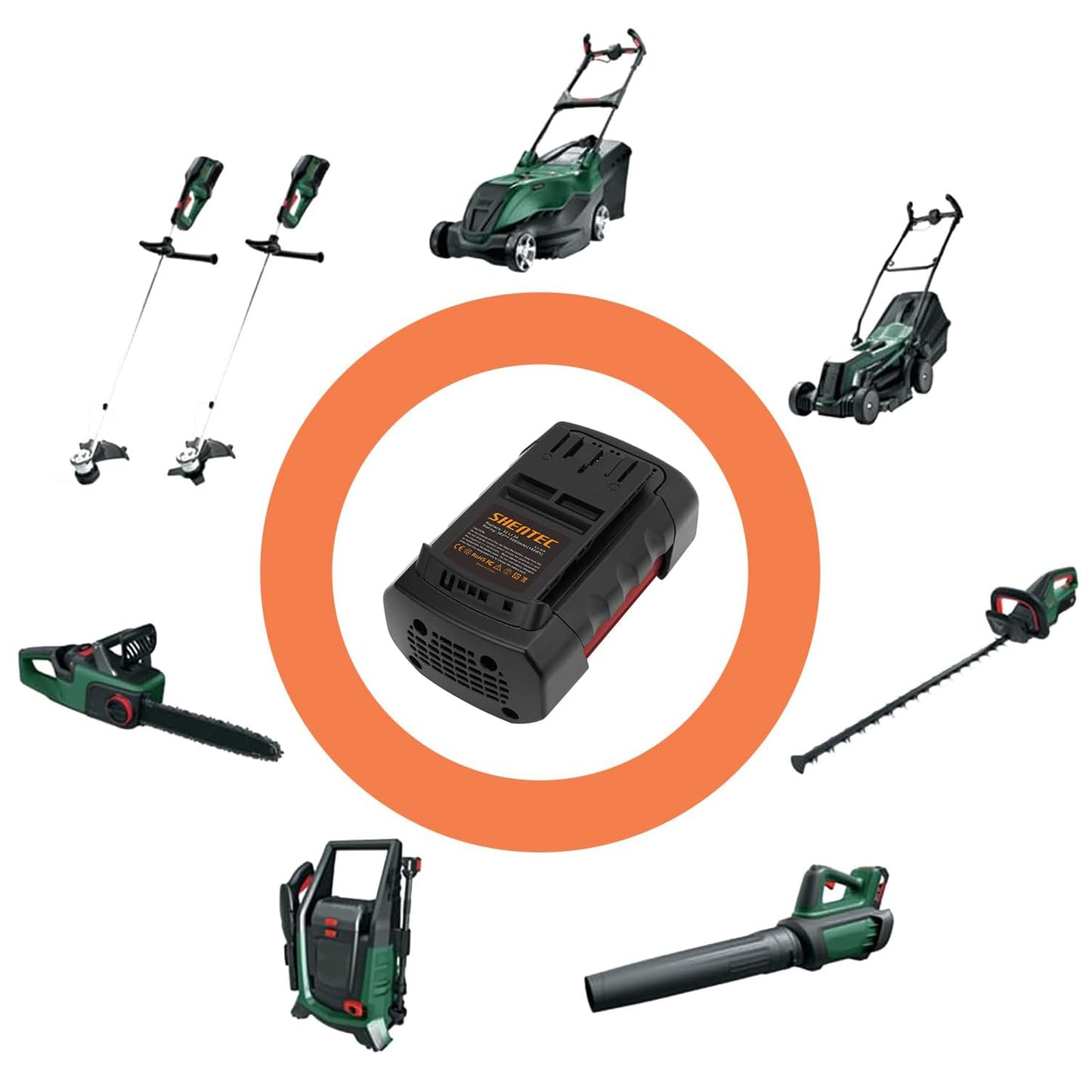 SHENTEC Batería de repuesto Li-ion 36V 5aH para Bosch Rotak 32 LI 34 LI 37 LI 43 LI Bosch 36V BAT810 BAT836 BAT840 D70771 2607336003