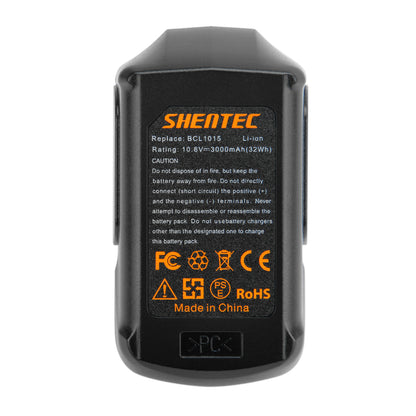 SHENTEC .0Ah 10.8V Batería de ion de litio para Hitachi BCL1015 BCL1030 FCR10DL DB10DL 329370 329369