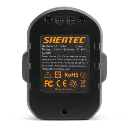 SHENTEC BATERÍA DE REEMPLAZO LI-ION 4Ah 14.4V PARA RYOBI BPL1414 LLCD14021 LCDI14022 LCD1402 130224052