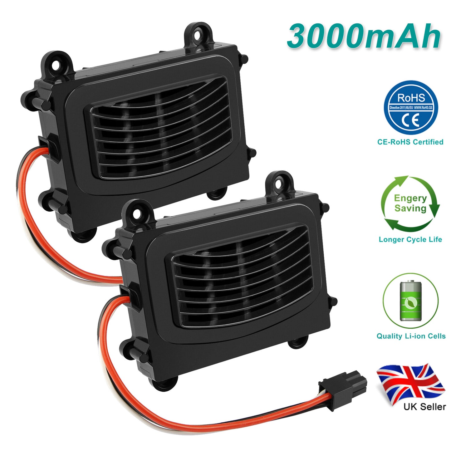 2X Batería Li-ion 3000mAh 18V para 5INR19/66 Bosch Indego 400 Indego M 700 M+ 700