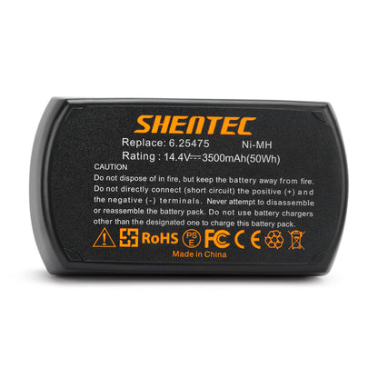 SHENTEC 3500mAh 14.4V Batería de repuesto para Metabo 6.25475 6.25476 BSZ 14.4 SBZ 14.4 Impuls