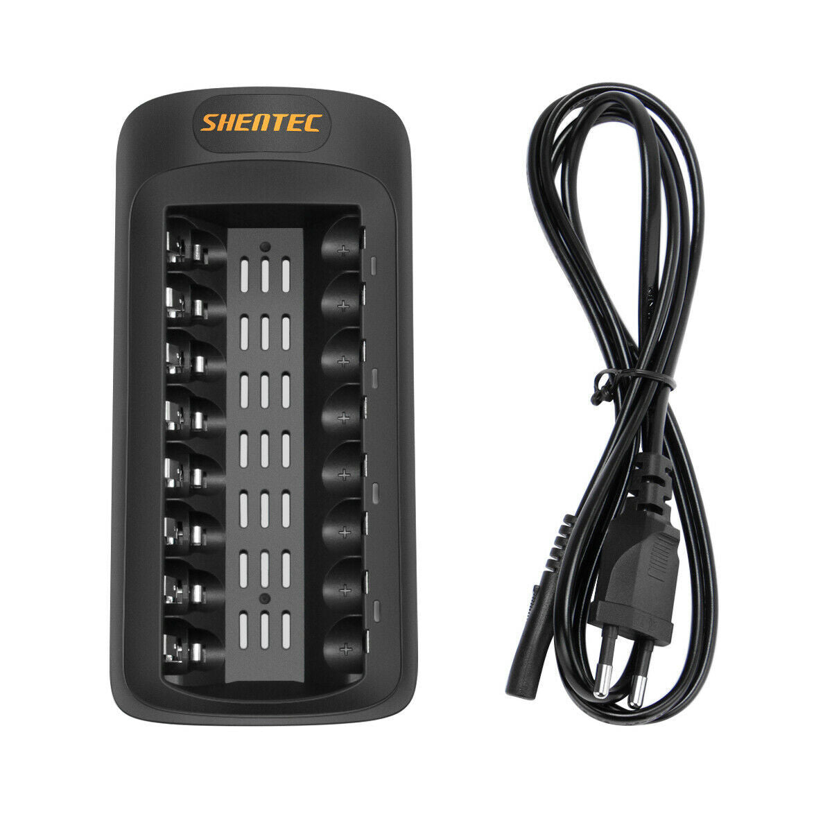 SHENTEC Cargador LED inteligente para 8 baterías recargables AA/AAA Ni-MH/Ni-Cd