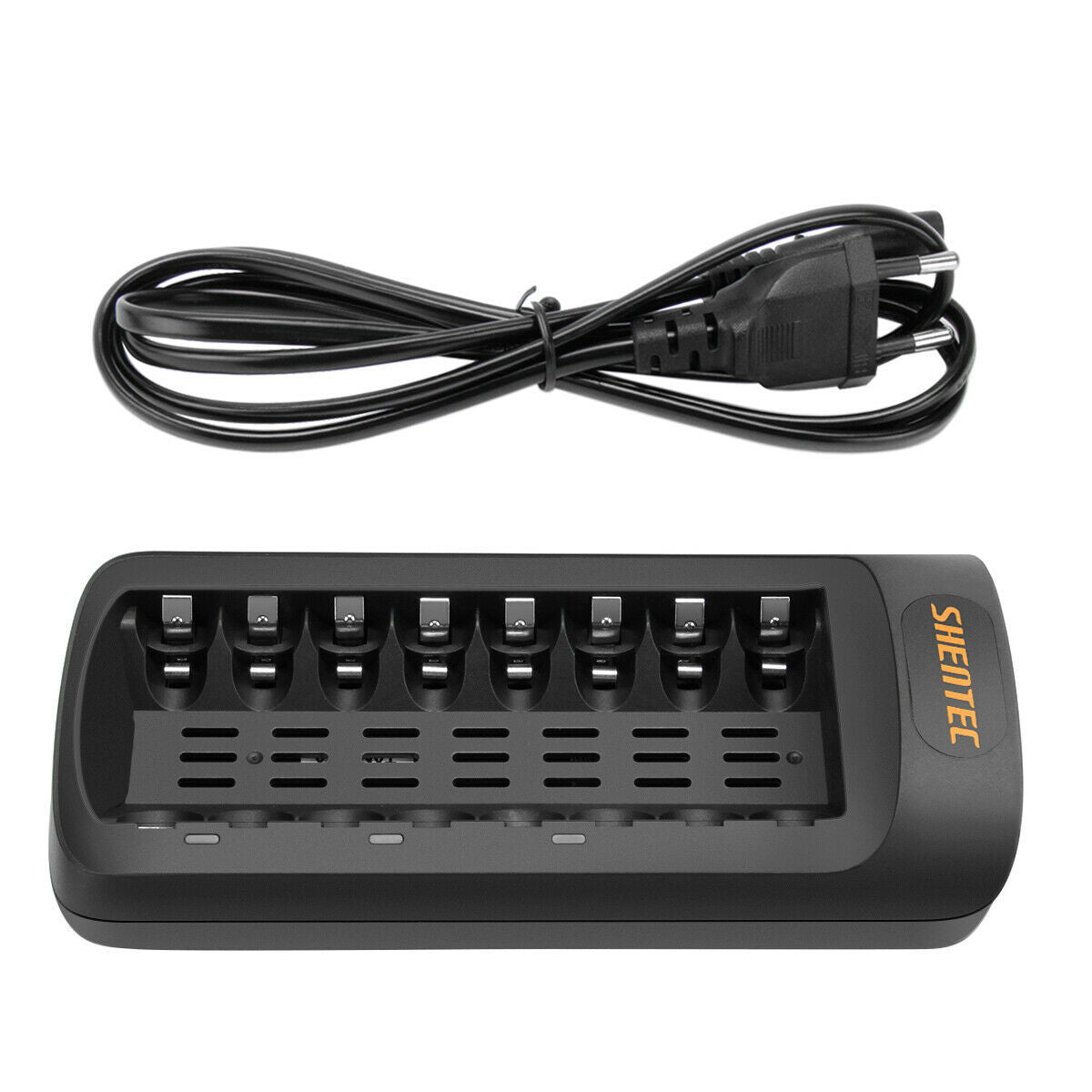 SHENTEC Cargador LED inteligente para 8 baterías recargables AA/AAA Ni-MH/Ni-Cd