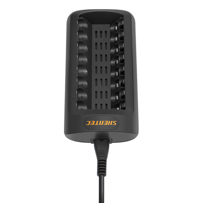 SHENTEC Cargador LED inteligente para 8 baterías recargables AA/AAA Ni-MH/Ni-Cd