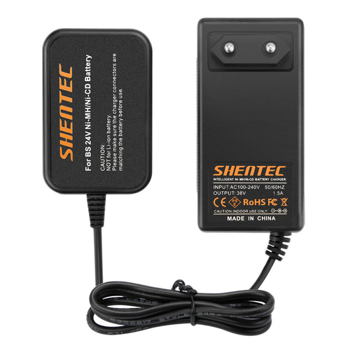 SHENTEC Cargador de baterías Ni-MH/CD 7.2V-24V para Bosch BAT040 BAT045 BAT240 GDS GSR GS PSB