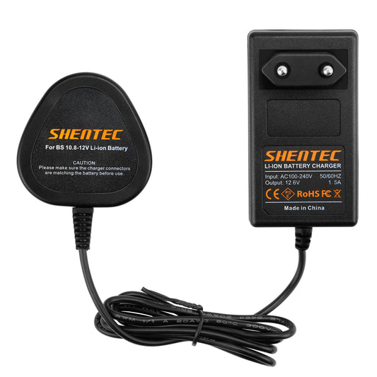 Cargador de batería Li-ion SHENTEC 10.8V/12V para Bosch BAT411 BAT412 BAT413 2607336864 2607336013
