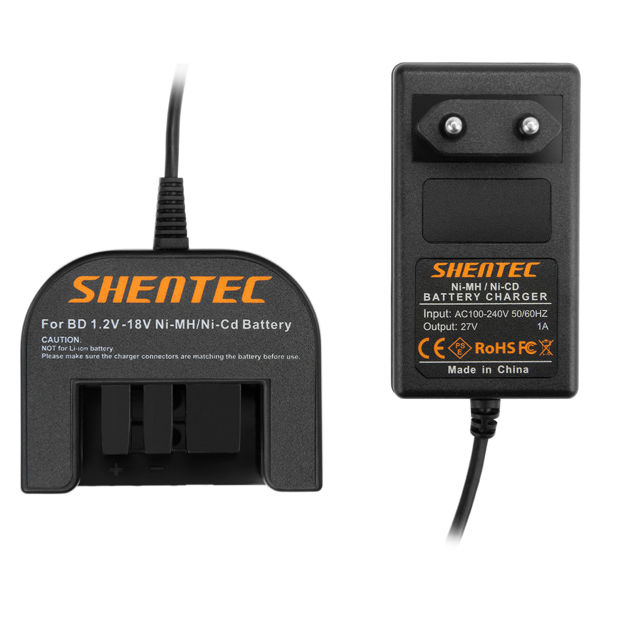 SHENTEC Cargador de baterías Ni-MH 9.6V-18V para Black Decker A12 A1712 FSB12 HPB12 B-8315 FS120B
