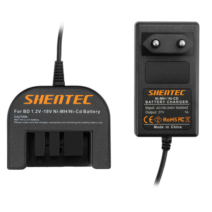 SHENTEC Cargador de baterías Ni-MH 9.6V-18V para Black Decker A12 A1712 FSB12 HPB12 B-8315 FS120B