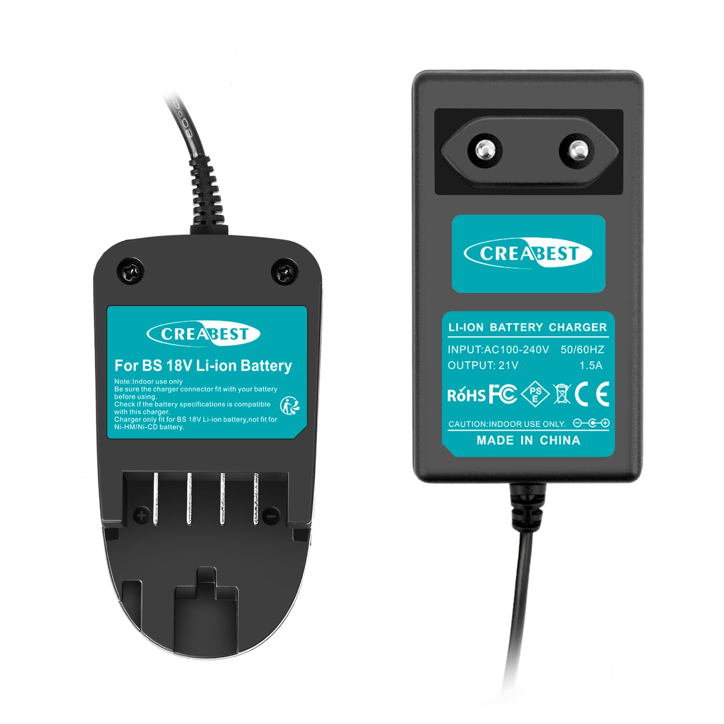 SHENTEC cargador Li-ion 18V para Bosch PST 18 LI PSB 18 LI-2 1600Z00000 1600Z0003U