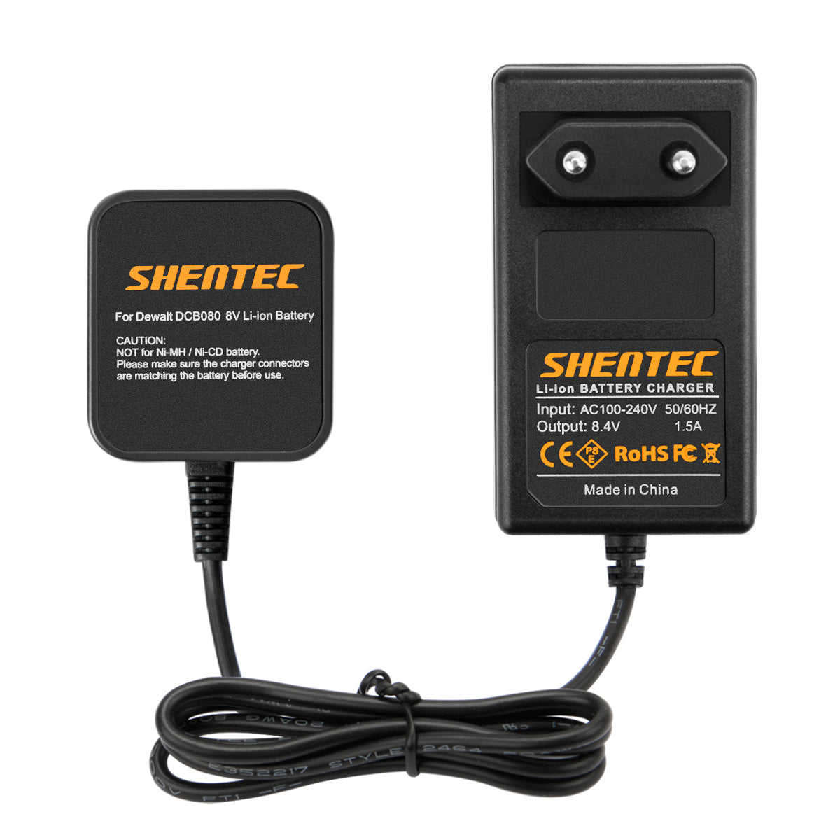 SHENTEC Cargador de batería de ion de litio 7.2V para Dewalt DCB080 DCF680N1 DCF682 DCF680G2 DW4390