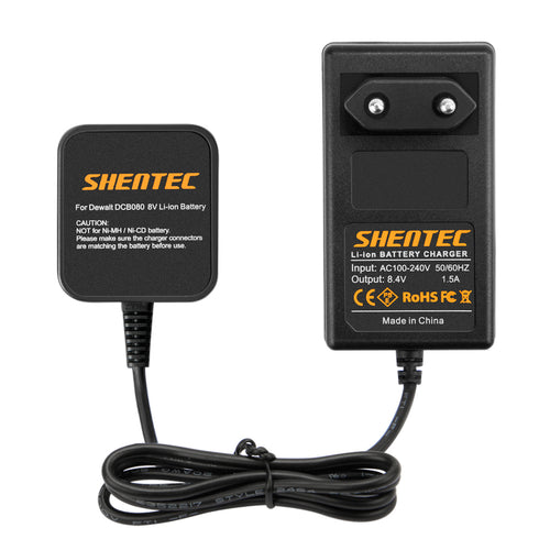 SHENTEC Cargador de batería de ion de litio 7.2V para Dewalt DCB080 DCF680N1 DCF682 DCF680G2 DW4390