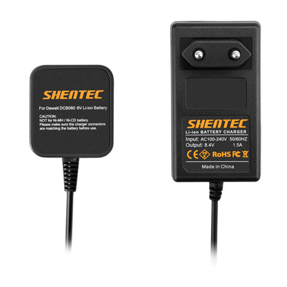 SHENTEC Cargador de batería de ion de litio 7.2V para Dewalt DCB080 DCF680N1 DCF682 DCF680G2 DW4390