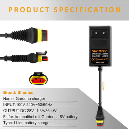 SHENTEC 28V 1.3A Battery Charger For Husqvarna Automower 105 305 310 Mark II 315 Mark II, 315 Mark II, Robot Lawnmower