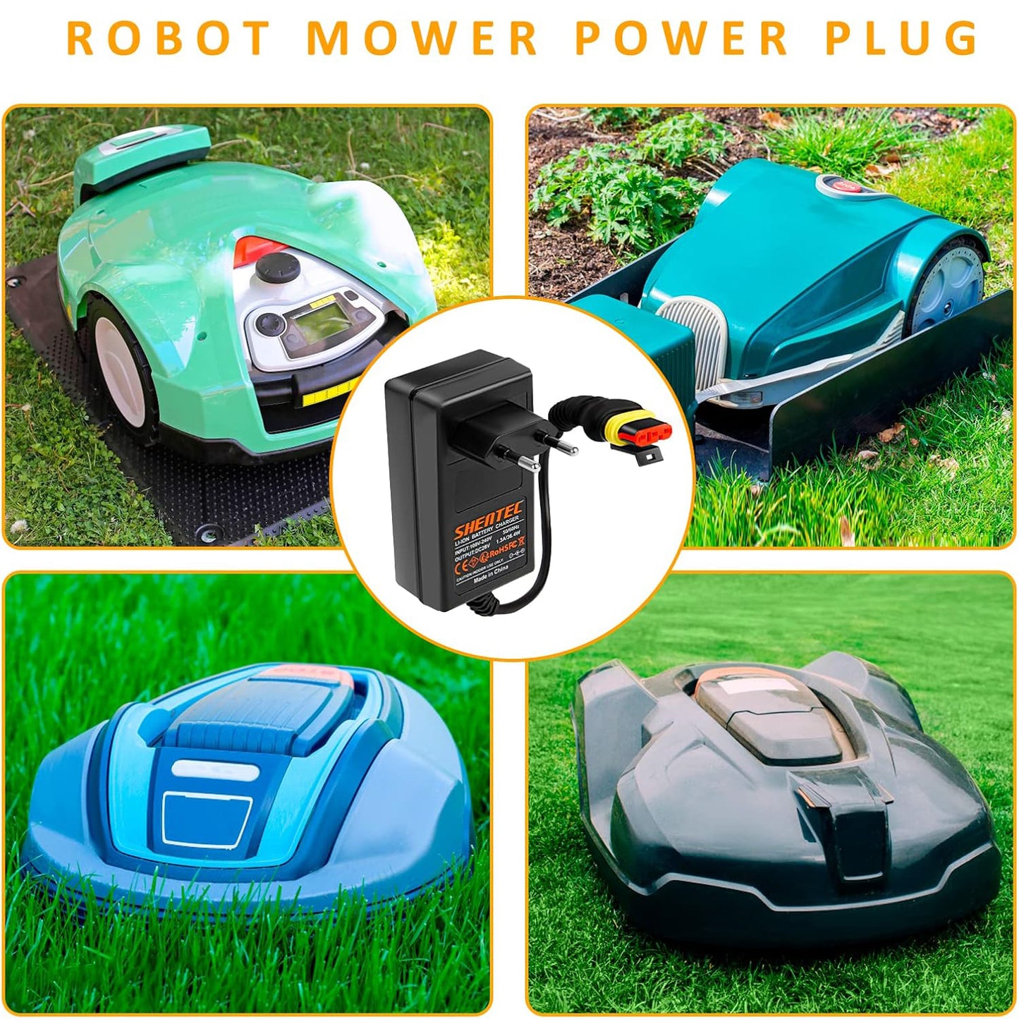 SHENTEC 28V 1.3A Battery Charger For Husqvarna Automower 105 305 310 Mark II 315 Mark II, 315 Mark II, Robot Lawnmower